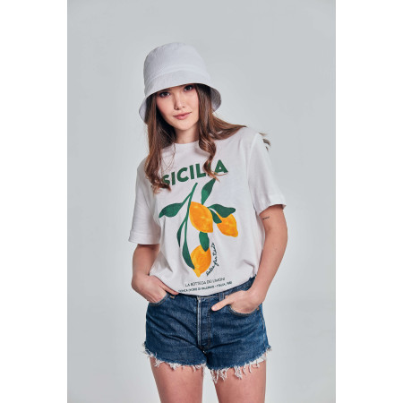 Kapelusz damski muślinowy bucket hat Biały