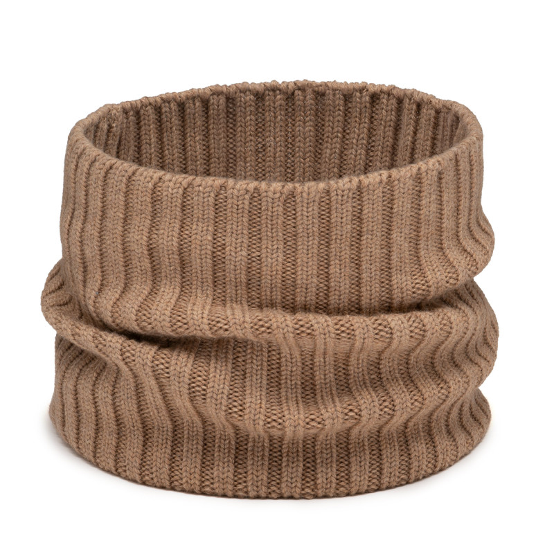 Komin wełniany merino Prążki Camel