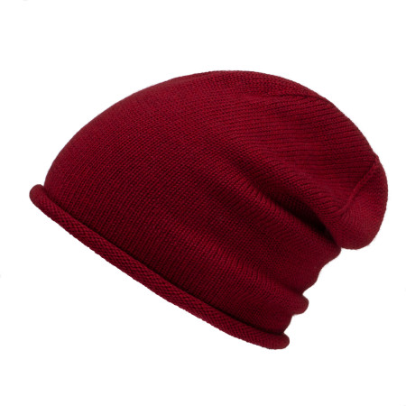 Czapka wełniana Merino damska Milano Bordowa