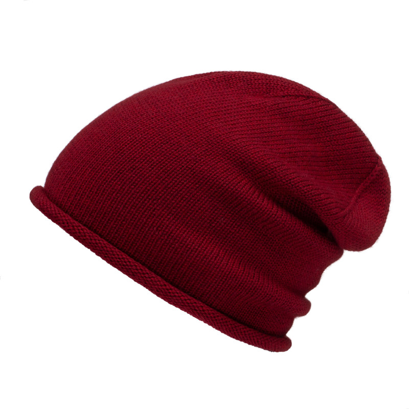 Czapka wełniana Merino damska Milano Bordowa