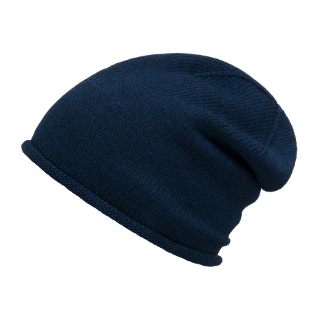 Czapka wełniana Merino damska Milano Granatowa