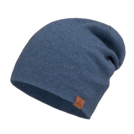 Czapka męska 2w1 zawijana w prążki wiosna jesień Jasny Jeans