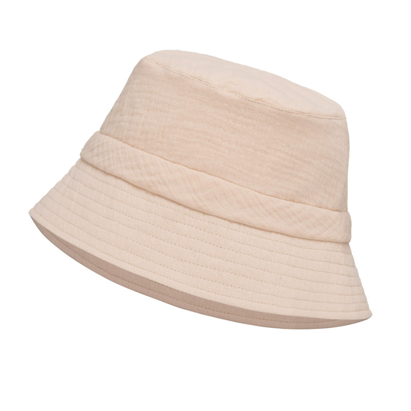 Kapelusz damski muślinowy bucket hat Waniliowy