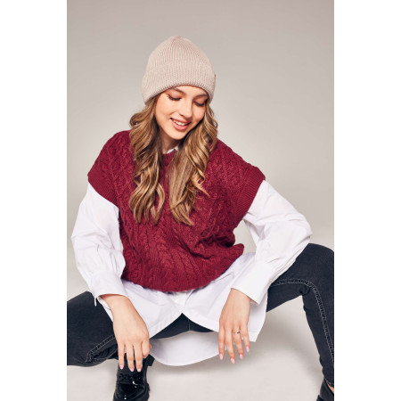 Zestaw prezentowy czapka Merino Taupe